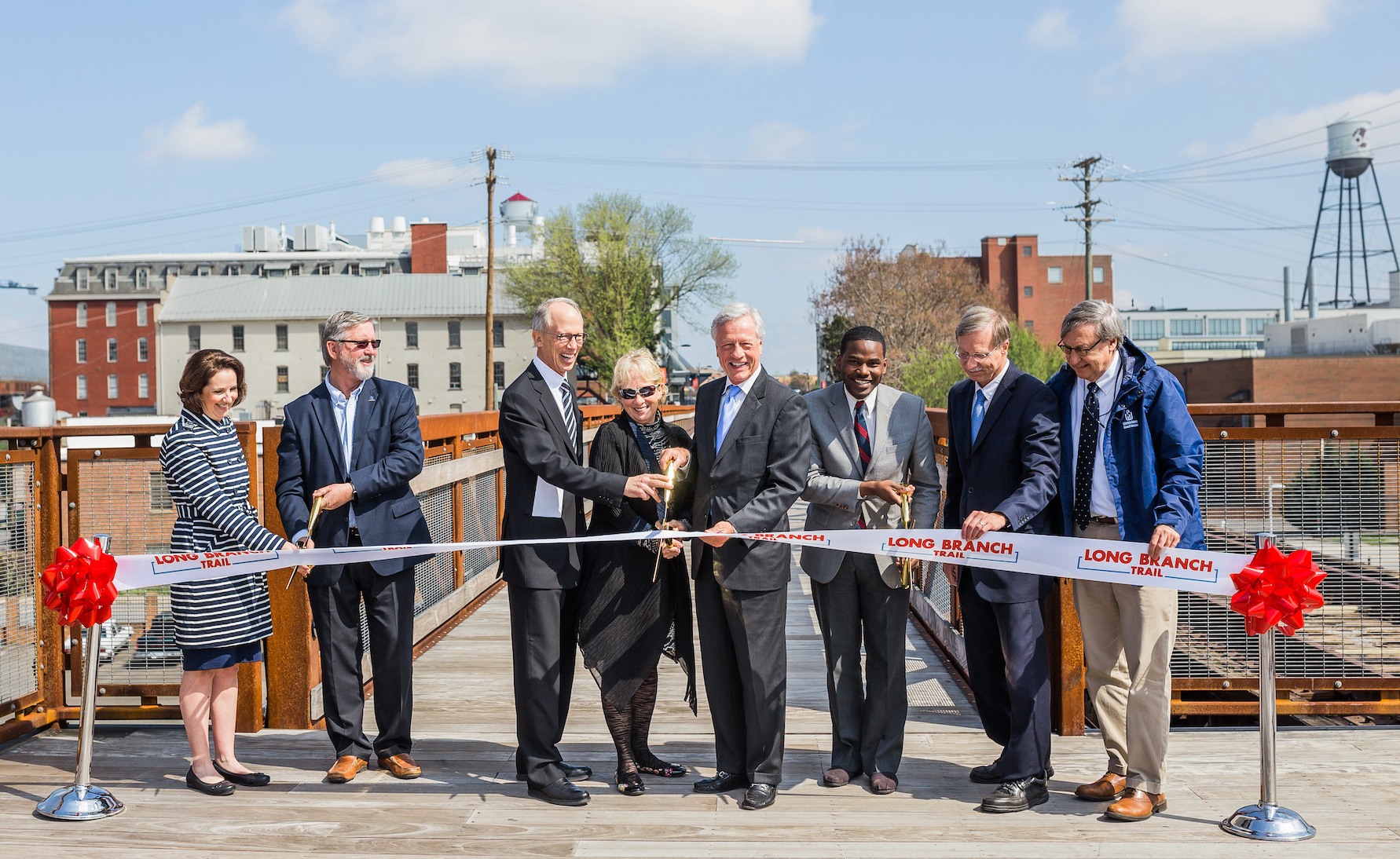 Ribbon cutting ceremony for the Innovation Quarter's Long Branch Trail